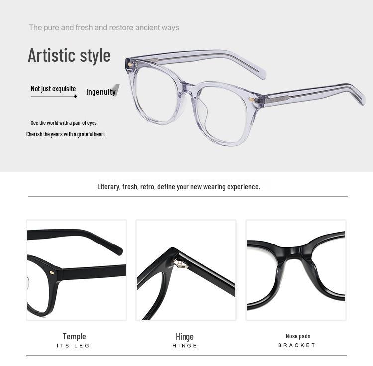 High-End Anti-Blue Light Thick Frame Glasses, Myopia-Compatible, Ultralight Browline Design.