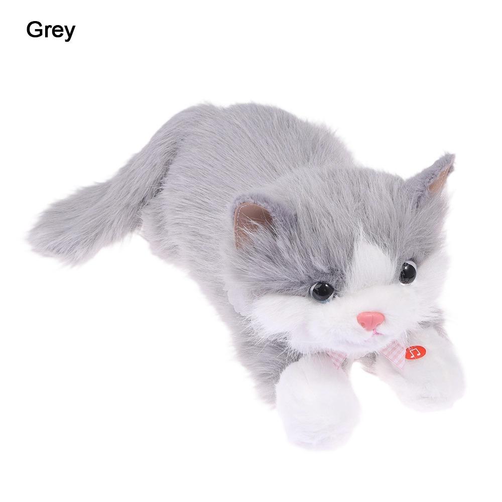 New Soft Simulation Cat Voiced Fluffy Realistic Cat Cute Cartoon With Bib Simulated Kitten Model