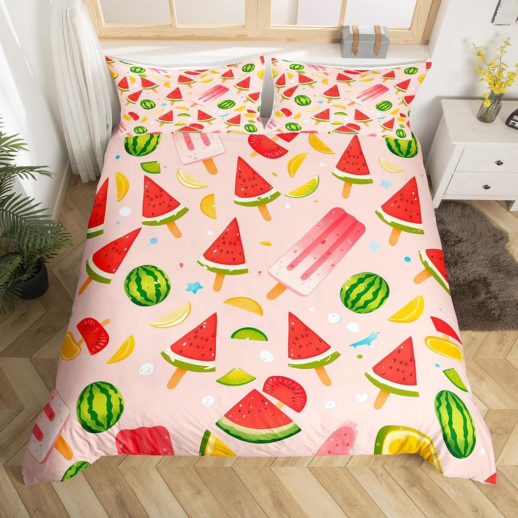 Ice Cream Comforter Covers Queen Size Duvet Covers For Boys Girls Quilt Cover 3Pcs 1 Duvet Cover 2 Pillowcases Lightweight Down