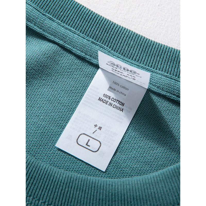 T-Shirt for Men, American Style 300g Heavyweight Pure Cotton Spring and Autumn Base Shirt, Simple and Versatile Round Neck Pullover Men's Top