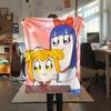 Pop Team Epic  Print Flannel Blanket, High quality Comfortable for All Seasons, Home Decor, Warmth and Comfort