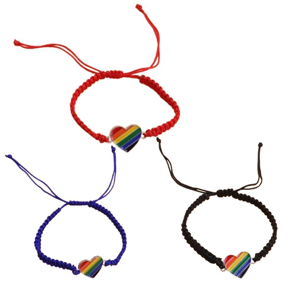 6pcs Bohemian Style Rainbow Bracelet Handmade Braided Rainbow Rope for Men Women  Gift
