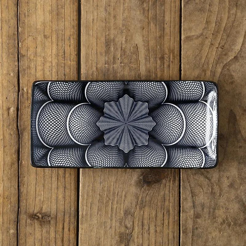 Stoviglie in Ceramica Stile Nordico Creativo Ristorante Piatto Rettangolare per Sushi Frutta Snack Domestici Piatto Piano Poco Profondo per Portata Principale