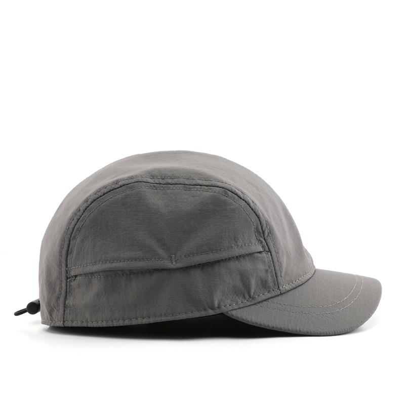 Kappe mit kurzem Schirm, verstellbar, für Outdoor, Camping, Wandern, Sonnenschutzhut für Herren Damen, Reise-Baseballkappe grau