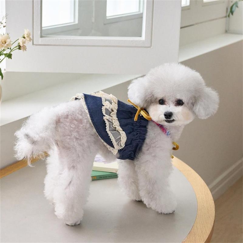 Pet dog dog cat literary plaid skirt clothing 11 autumn and winter new casual teddy bear puppy clothing