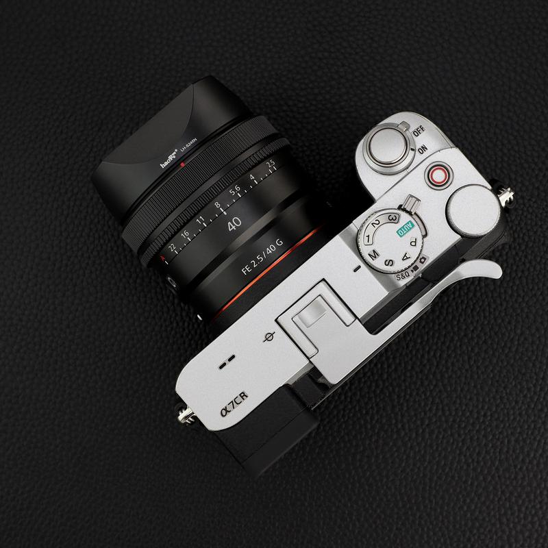 Haoge Bayonet Square Metal Lens Hood for Sony FE 40mm F2.5 G Lens FE 2.5/40 G(SEL40F25G) with Metal Cap