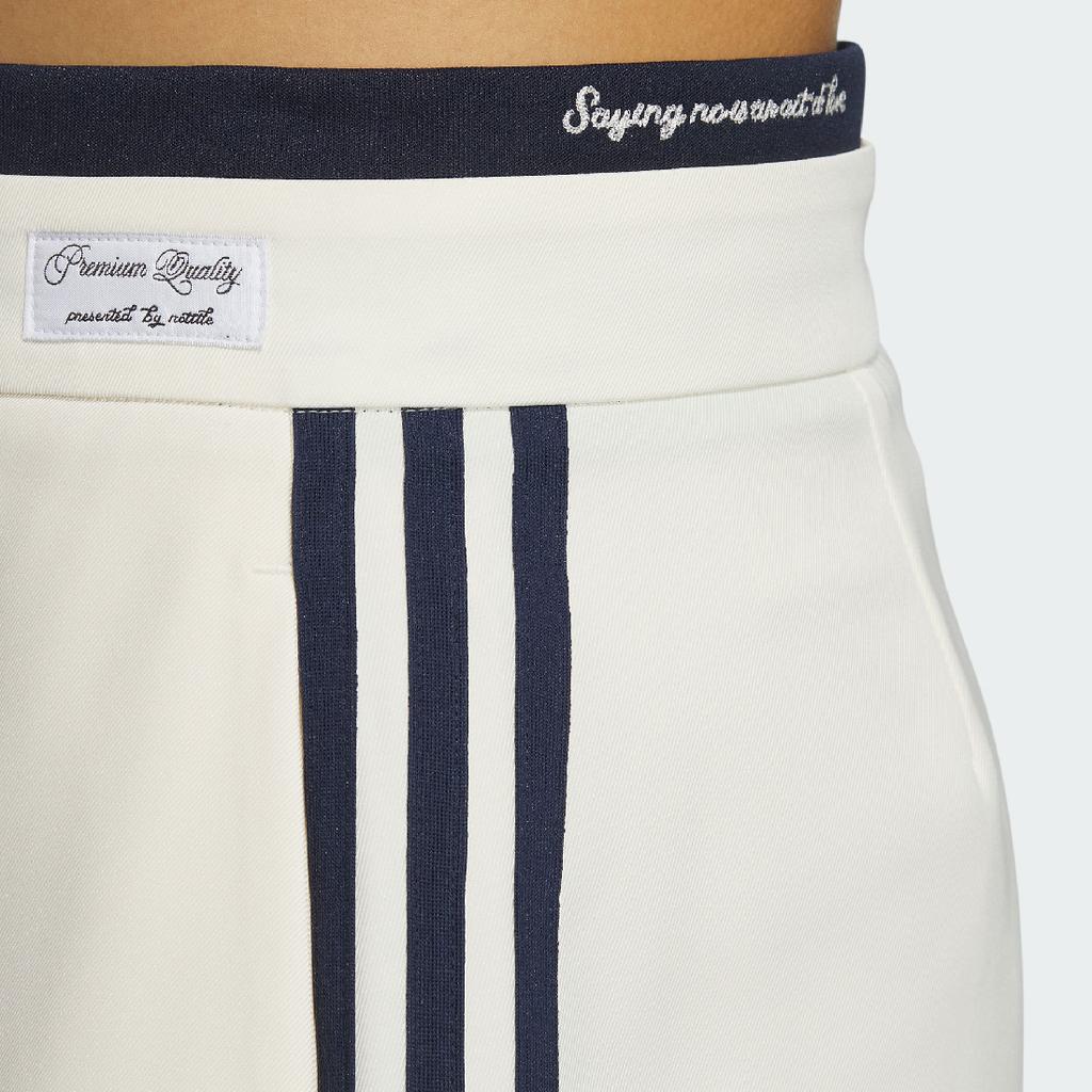 Adidas Originals X Notitle Collaboration FW23 Solid Color Three Stripe Drop Waist Zipper Sports Casual Skirt Women Skirts Off-White IN1076