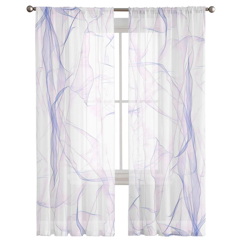 Linie Farbverlauf Muster Lila Abstrakte Voile Gardinen Wohnzimmer Fenster Tüll Vorhang Küche Schlafzimmer Vorhänge Wohnkultur