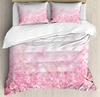 Japanese Duvet Cover Set Simplistic Cherry Blossom Tree Botanic Themed Pattern Fresh Organic Lines Bedding Set For Kids Girls