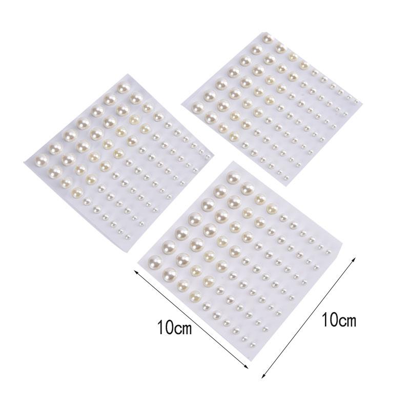 1 Sheet Plastic Semi-Circular Pearl Decoration Stickers For Diy Crafts Nail Art