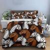 "Elegant Horse Pattern Three-Piece Set"  Kid's and Adults' Bedroom Decor, Exquisite Three-piece Bedding Set Gift