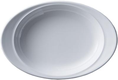 Nodahoro Enamel Curry and Pasta Plate, Heat-Resistant, Oval, Oven-Safe, 28cm, White, Made In Japan, CZ-28