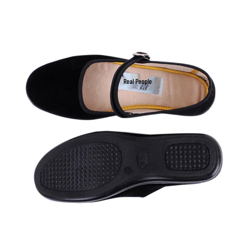 

Пекинские женские туфли для танцев на плоском каблуке с мягкой подошвой Size 41