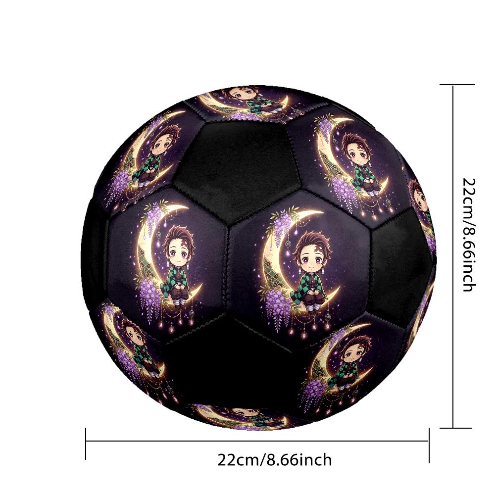 1pc Demon Slayer Kimetsu no Yaiba Football Soccer Ball Size 5 Indoor Soccer Ball Fashion Colorful Backyard Game -Great For Sports Fans Gift HE2