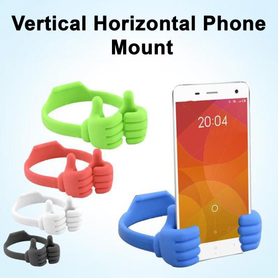 12Pcs Mobile Phone Holder Adjustable Thumbs-up Stand for Phone Tablet Soft Plastic Desktop Holder for Vertical Horizontal Viewing Flexible Phone Mount