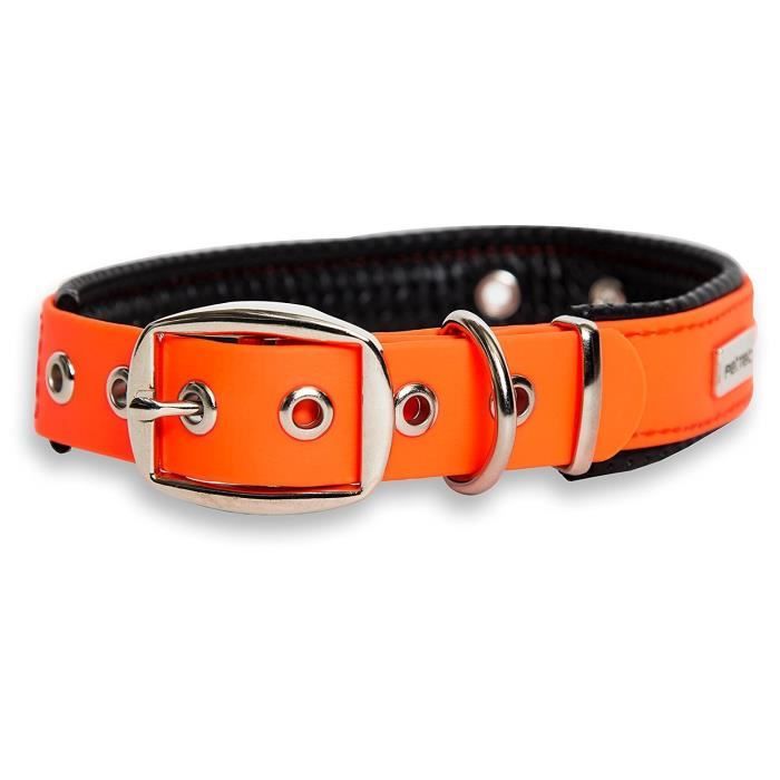 Collier de chien - PetTec - TrioflexTM - Rembourré - Résistant à l'eau - Orange