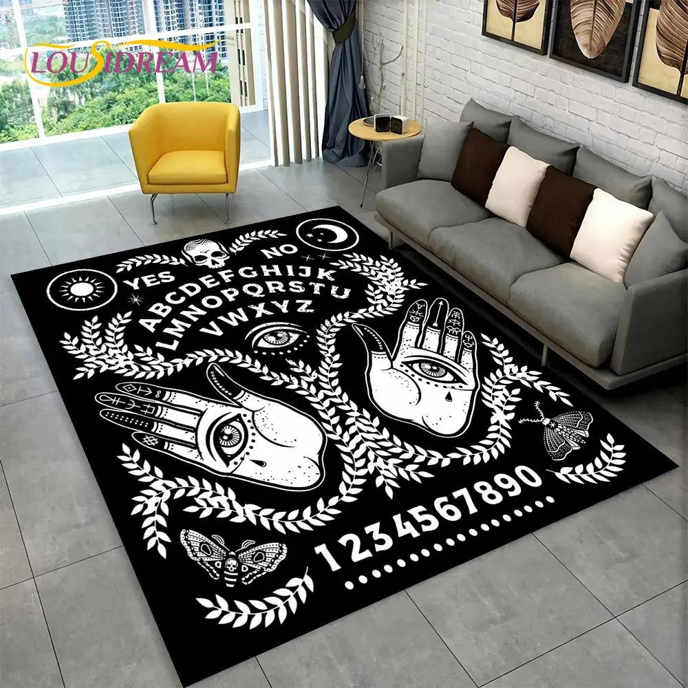 Ouija Tarot Witchcraft Gothic Area Rug,Carpet Rug for Living Room Bedroom Sofa Doormat Decoration,Kids Play Non-slip Floor Mat