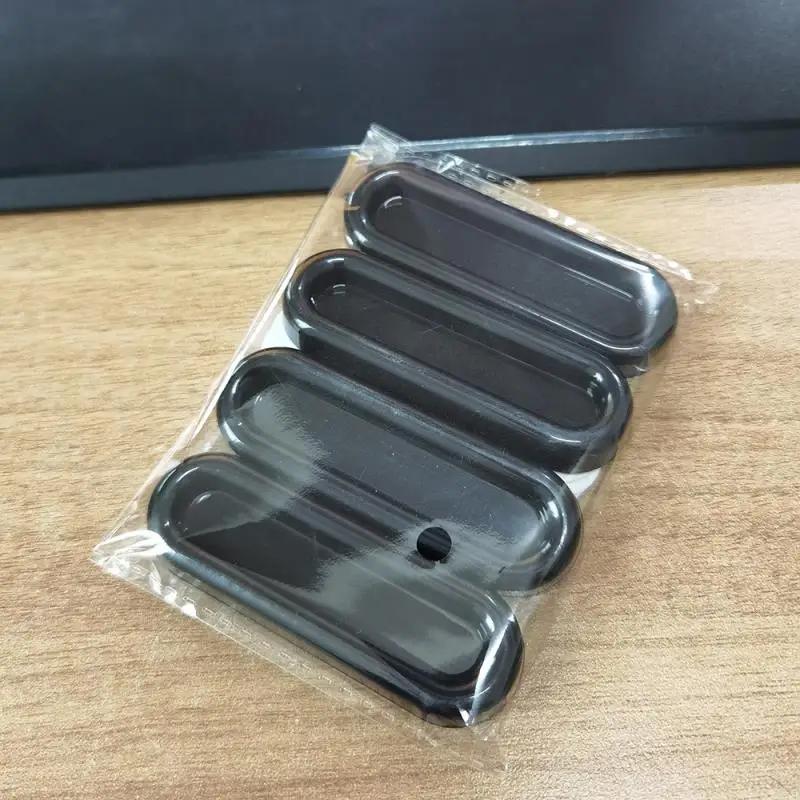 4PCS Self-Adhesive Sliding Door Handle Black Plastic Soft Door Handle Kitchen Cabinet Glass Sliding Door Drawer Handle