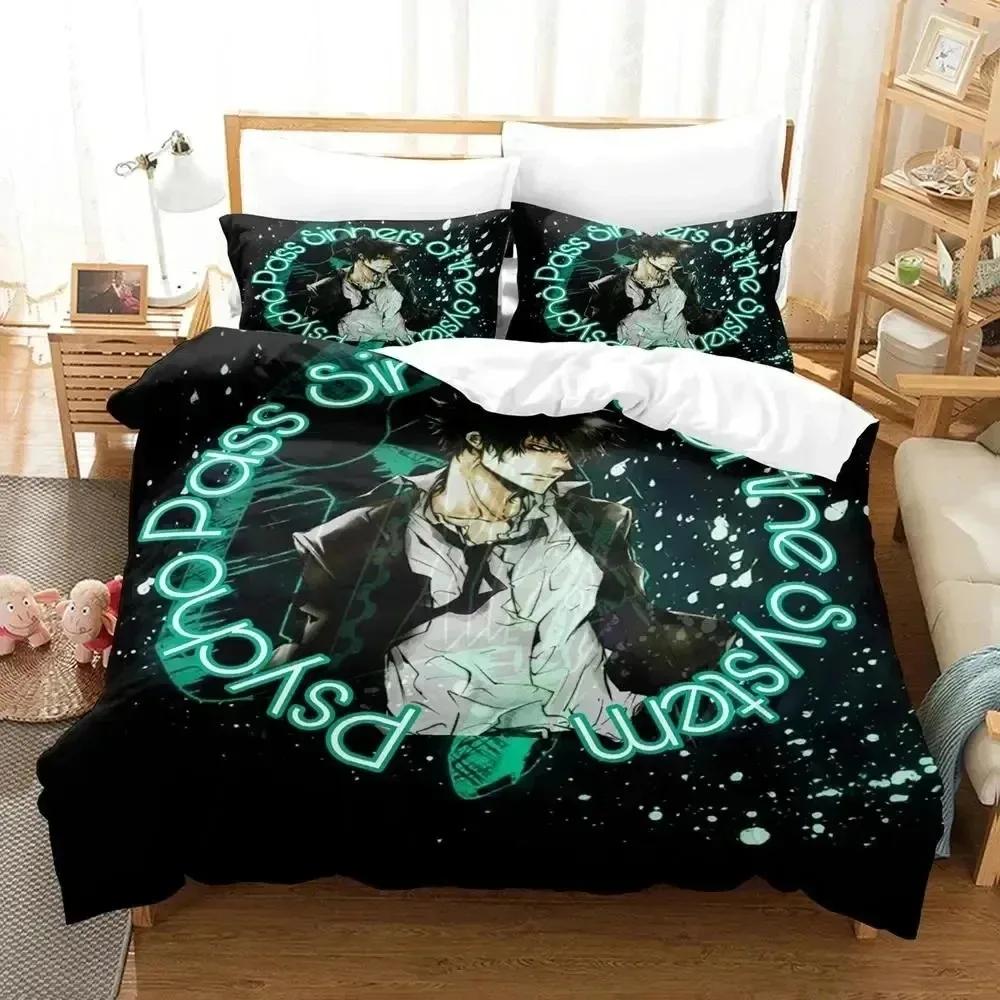 Comforter Anime Psycho Pass Bedding Set Bed Set Comforter King Queen Size Boys Adult Bedding Set