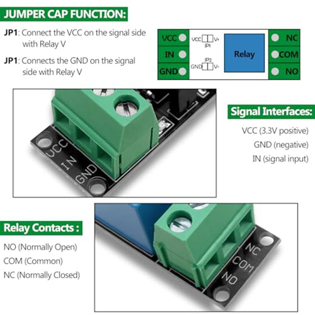 Relay Module 5 pcs 3V Input with Clear Pinout Markings and Low Power Consumption for Microcontroller Signal Switching