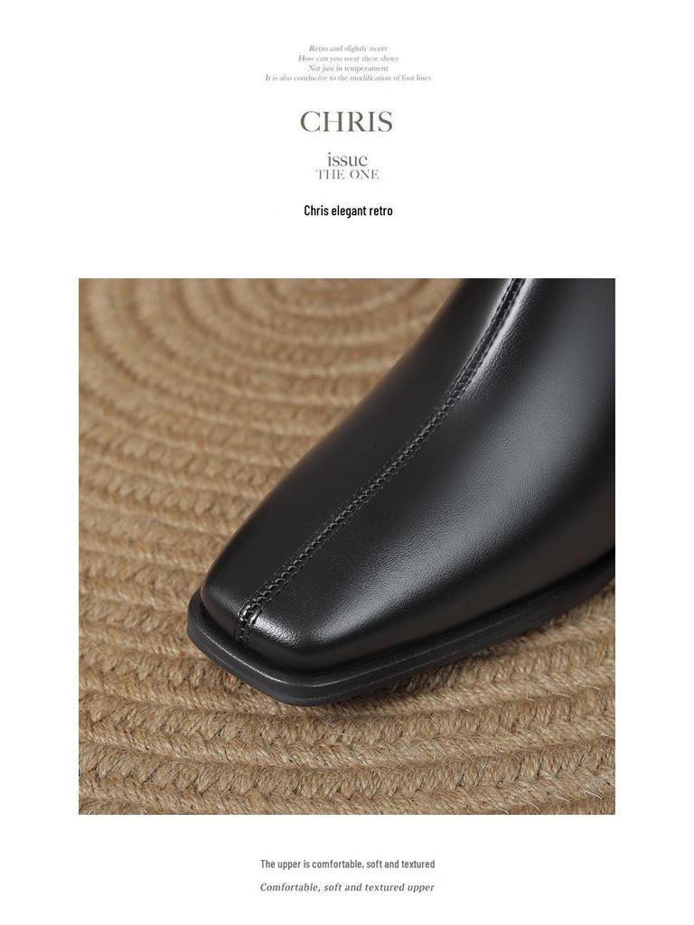 2024 Dame Hvite Martin Ankelstøvletter: Kraftig hæl, Britisk stil, Slankende, Fleecefôret for vår og høst