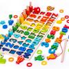 Sechs-in-Eins Magnetisches Angel- & Zählbrett: Holz-Buchstaben-, Zahlen- und Form-Zuordnungs-Mathespielzeug für Kinder