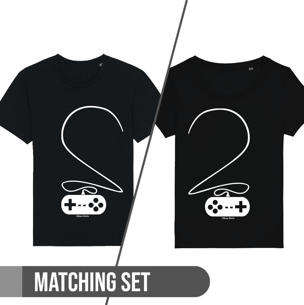 

VIDEOGAME CONTROLLER Mens Ladies Matching Couple TShirt Gamer Valentines 3XL