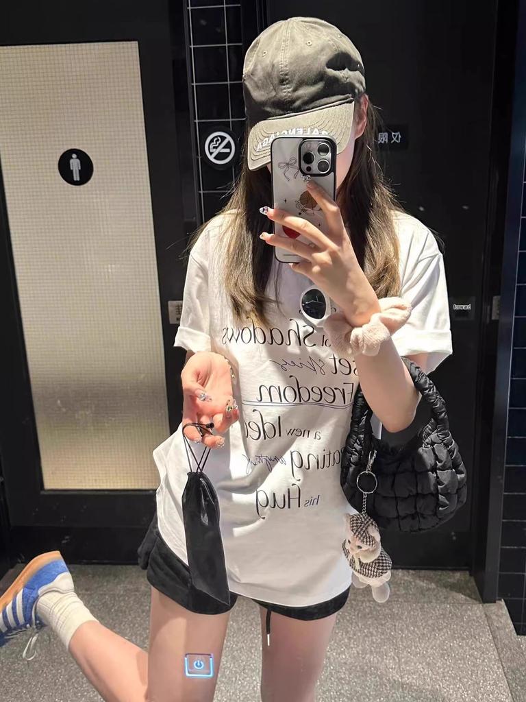 Summer Casual Plus-Size Printed Cotton T-Shirt - Age-Reducing, Versatile, Loose Fit, Round Neck