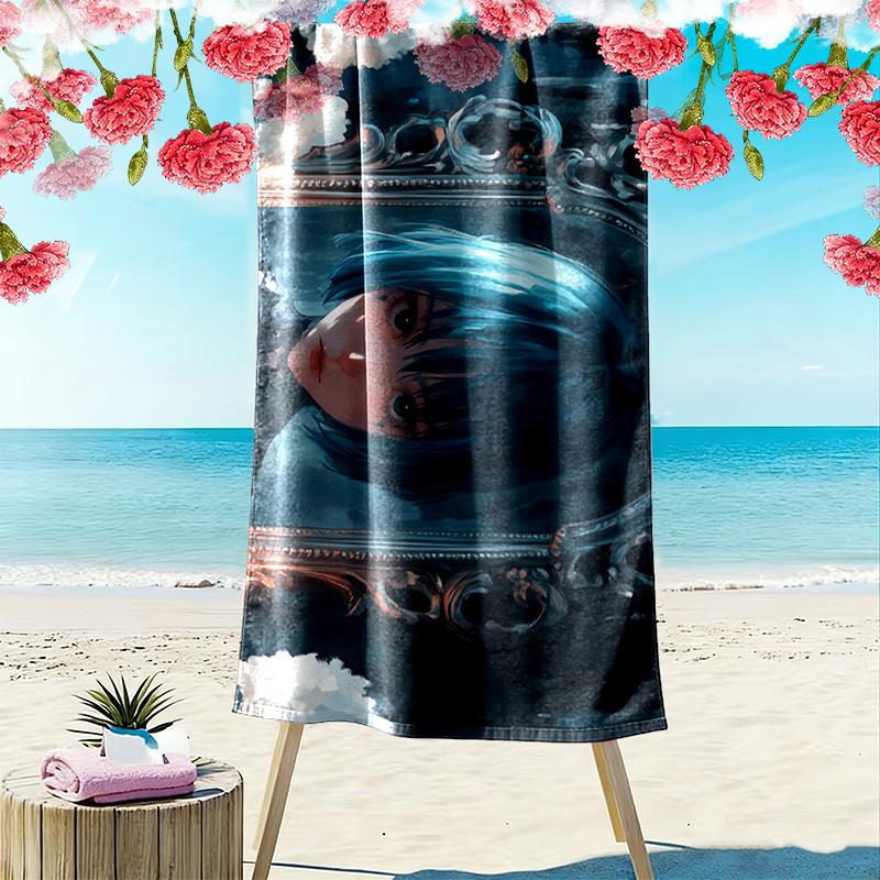 Dark-style Girl 2D Flat Print Beach Towel, Large Soft Quick Dry Towel for Beach Camping SwimmingXSTJ0915236