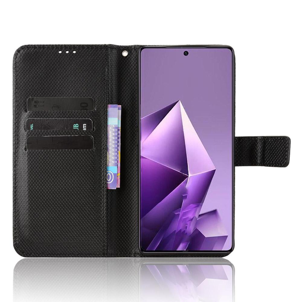 For Infinix Note 50 Pro+ 5G Leather Wallet Case with Strap Diamond Texture Phone Cover