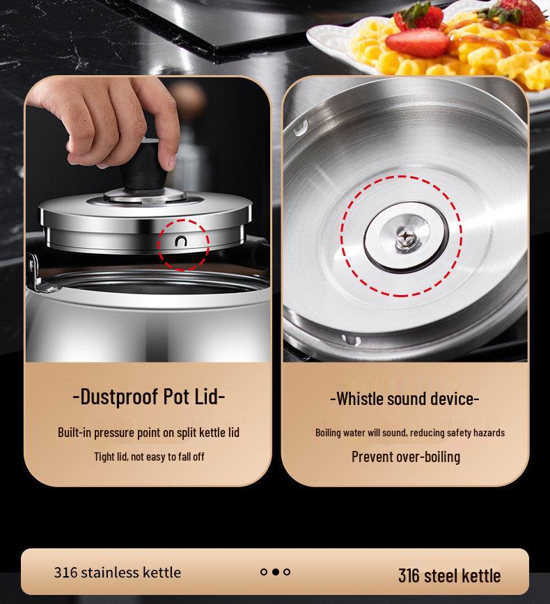 316 Stainless Steel Whistling Stovetop Kettle for Household Use