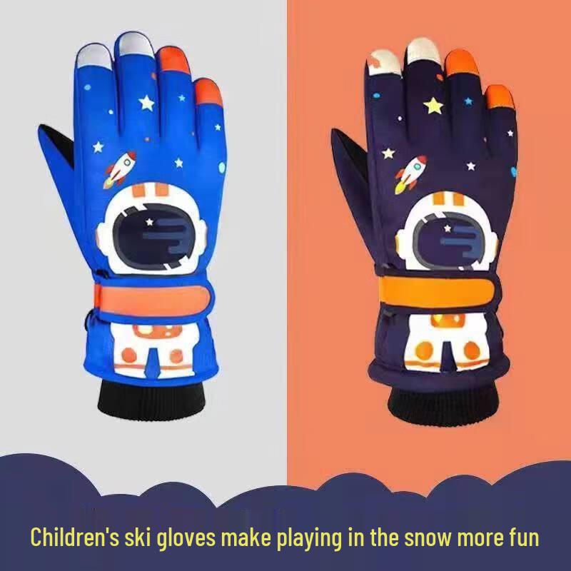 Kinder Fleecegefütterte Wasserdichte Touchscreen Astronautenhandschuhe