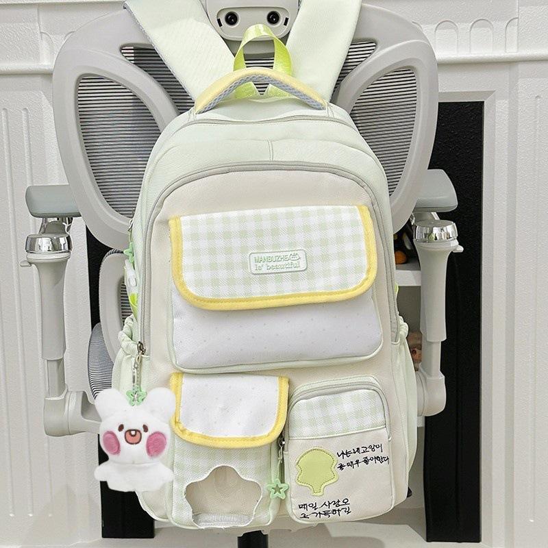 Schoolbag New Schoolbag High Value Dopamine Cute Girl Backpack Campus Junior High School High School Students Large Capacity Backpack