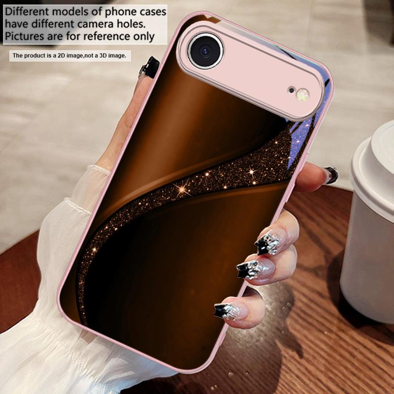 

Блестящая золотая галактика Для iPhone 17 Air 16 E 15 14 13 Plus 12 mini 11 17 Pro Max XR Xs Max 16E 7 8 Чехол для телефона из закаленного стекла iPhone 13 mini