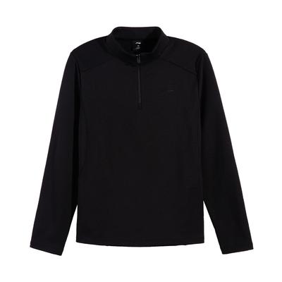 Casual Versatile Stand Collar Pullover Zipper Simple Solid Color Long Sleeve T-Shirt Men Tops ATLV403-1