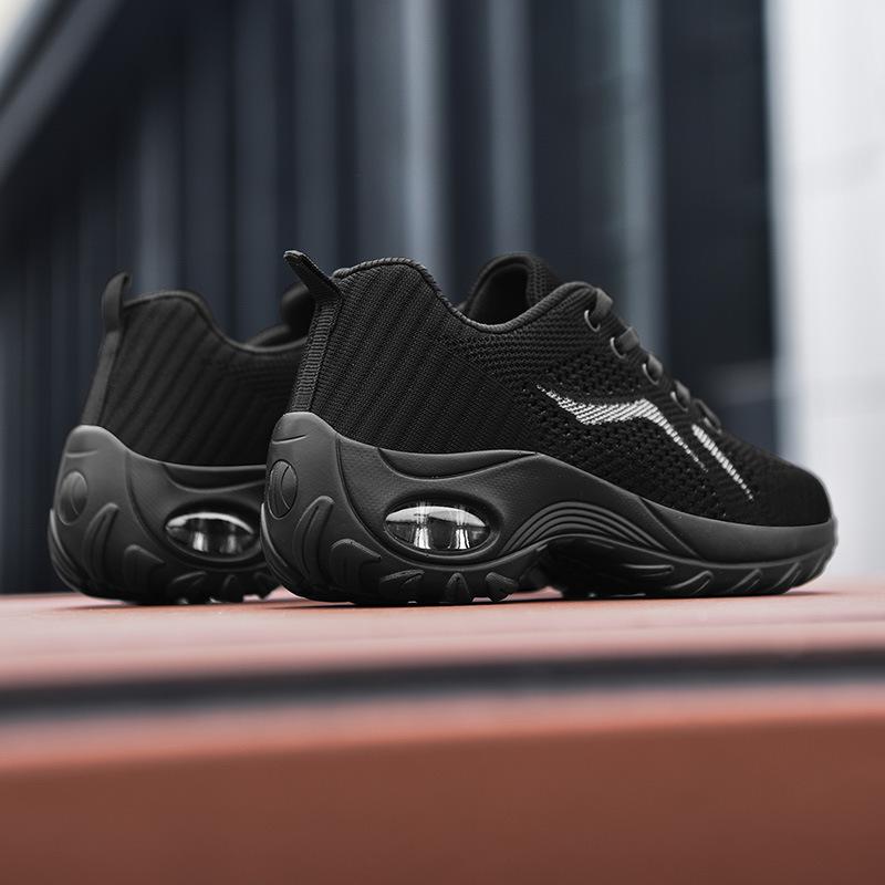 Atmungsaktive, gewebte Sommerschuhe für Damen mit dicker Sohle, Luftpolsterung und weicher Sohle, bequeme Freizeitschuhe für Damen, Reiseschuhe, hochelastische und komfortable Sportschuhe