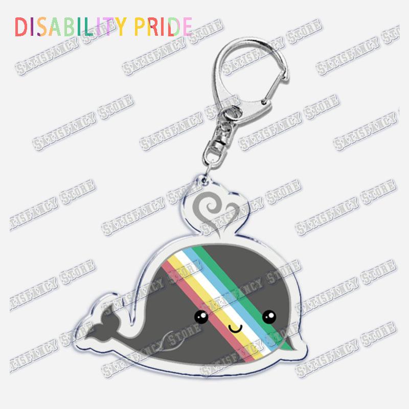 Disability Pride Key Chain Keychains Ring for Accessories Bag Pendant Keyring Jewelry Autism Festival Support