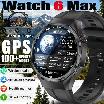 2026 New Watch 6 Max Smart Watch Men GPS Altitude Air Pressure Heart Rate Health Monitoring Bluetooth Call Business Smartwatch