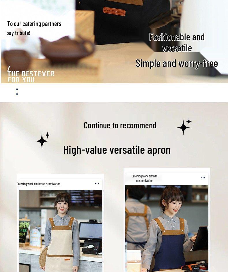 Waterproof Oil-Proof Logo Apron for Milk Tea & Coffee Shops