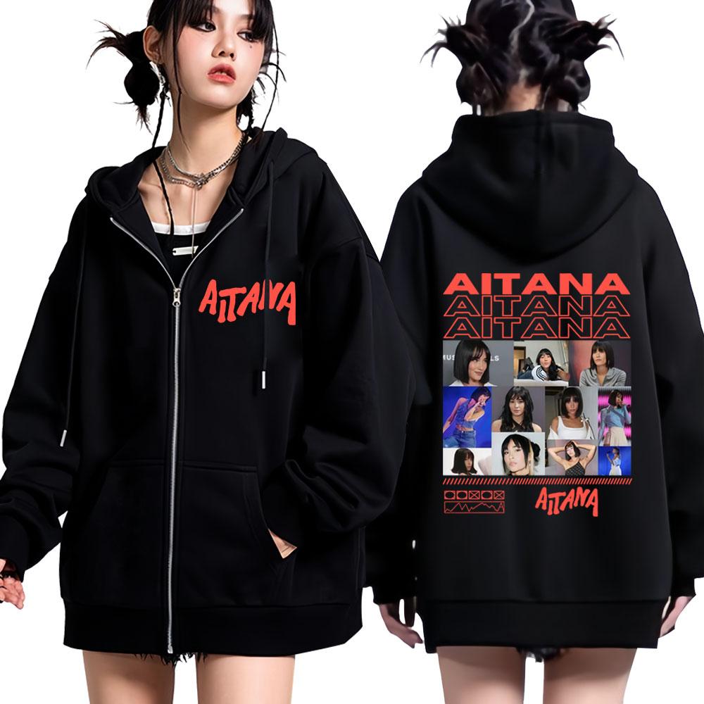 

Singer Aitanas Ocana Zipper Hoodie Men s Women Long-sleeved Thick Casual Jacket Winter Aesthetics Hip-hop Zip Up Sportswear Top S чорний