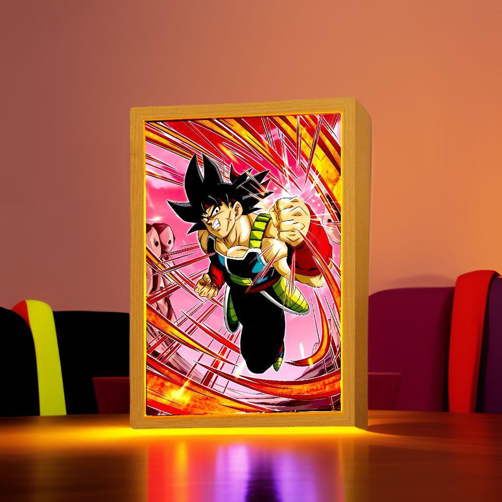 Dragon Ball Z Anime Figure Light Painting Photo Frame Dragon Ball Figures Goku Vegeta Led Night Light Room Decor Gifts Moon Lamp