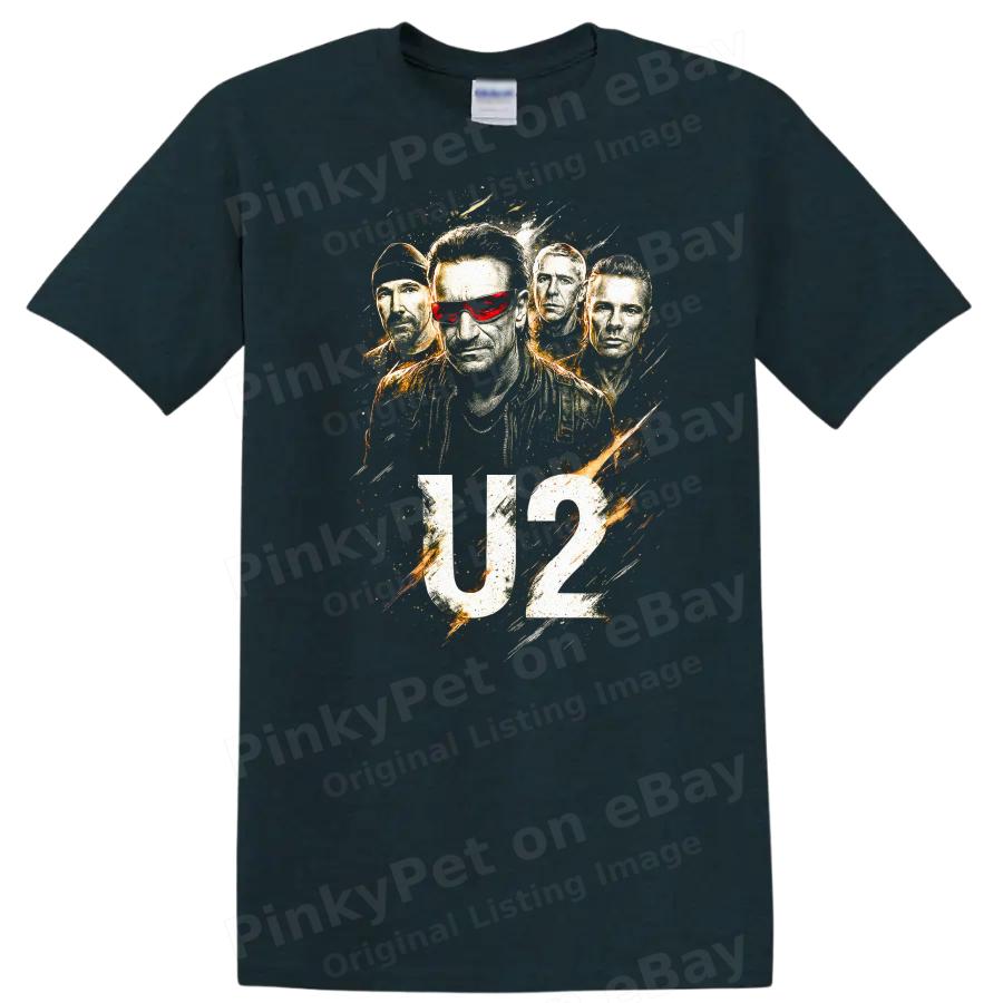 חולצת טי עם גרפיקה של להקת רוק רטרו U2, טי שירט וינטג' להבי מטאל