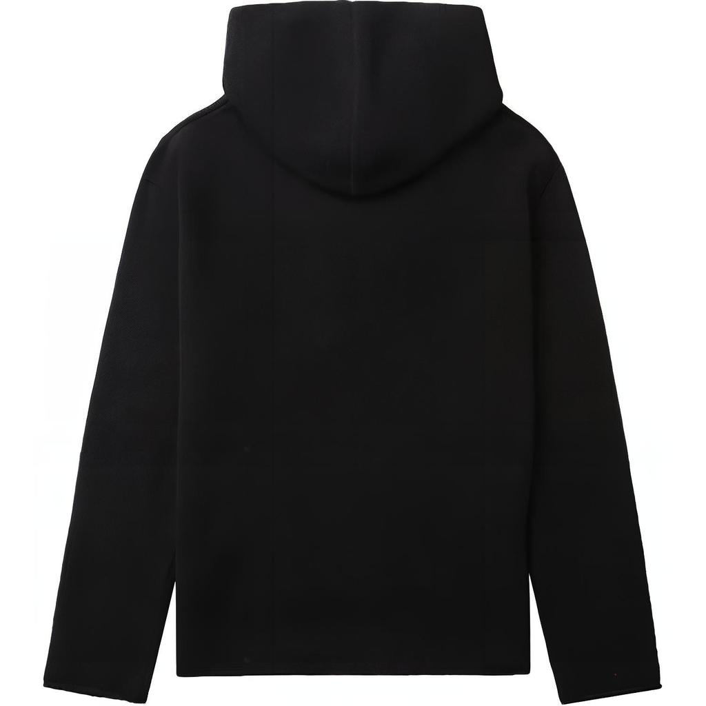 WE11DONE Solid Color Hooded Pullover Fitted Long Sleeve Sweatshirt Men Sweatshirt Black WD-KT3-23-639-U-BK