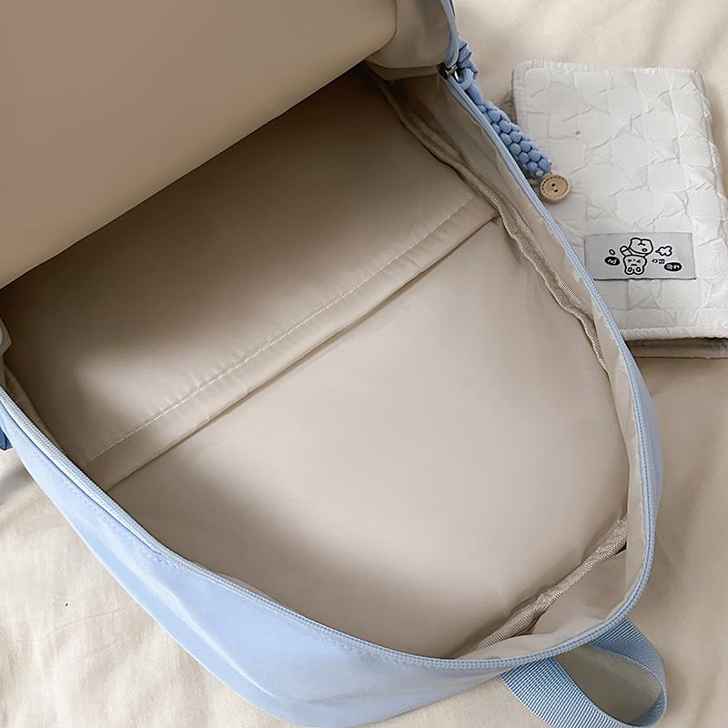 Color Block Student Schoolbag Large Capacity Backpack Women's Travel Backpack