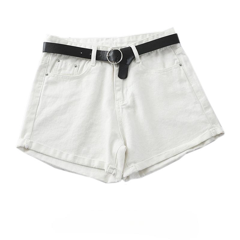 Classic and Minimalist Fashion Versatile High Waist Female High Waist Summer Loose Thin Big Yards Rolled Edge Casual Sub Denim Shorts Individuality