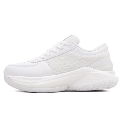 2024 White Low-Top Basketball Shoes: Non-Slip, Wear-Resistant with Shock-Absorbing Popcorn Sole & Rubber Patches for Men