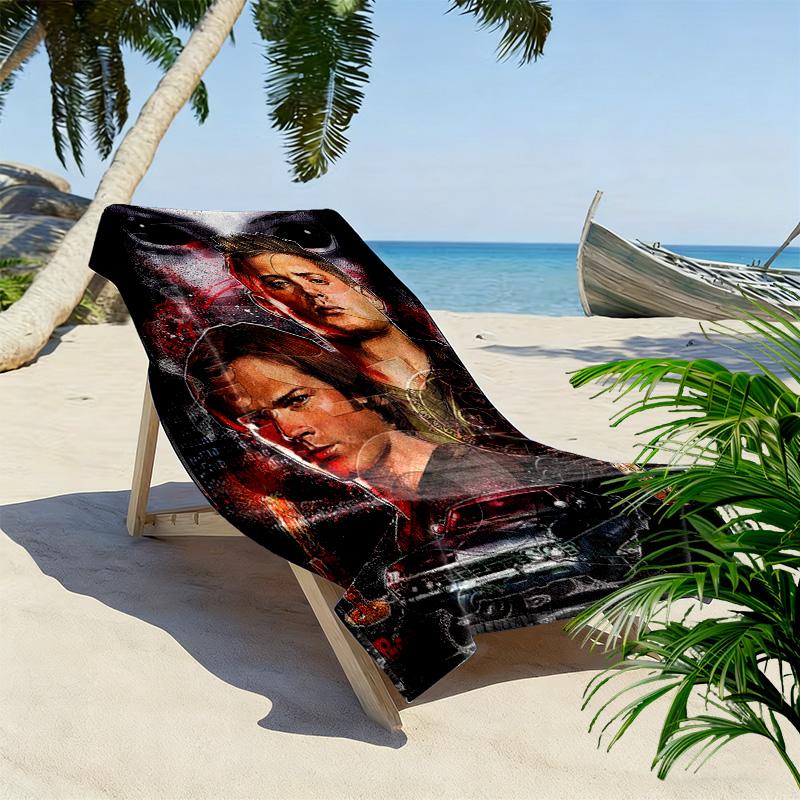 Supernatural Print Beach Towel, Large Soft Quick Dry Towel for Beach Camping Swimming