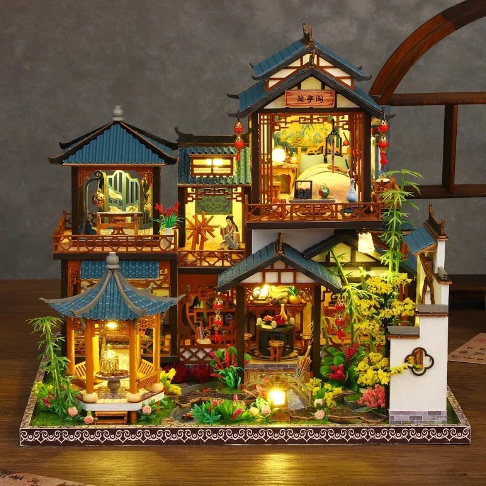 DIY Big Doll House Wooden Miniature Furniture Dollhouse Handmade Case Model Assembly Toys for Children Girls Birthday Gifts 2014