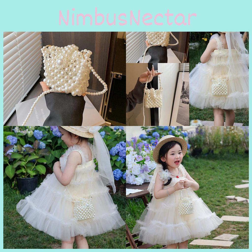 Woven Crossbody Pearl Bag Suitable For Girls Handmade Bead Bag For Outfit Daily