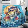 Fish Print Flannel Blanket, High Quality Comfortable for All Seasons, Home Decor, Warmth and Comfort, Perfect for Christmas Gifts